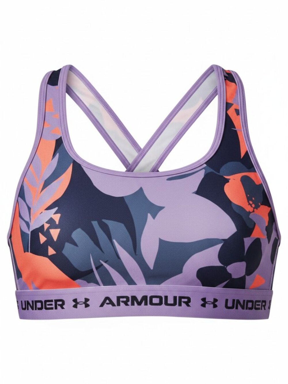 Under Armour Youth Girls' Crossback Mid Printed Sports Bra